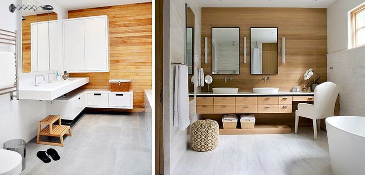 paredes de madera para baños